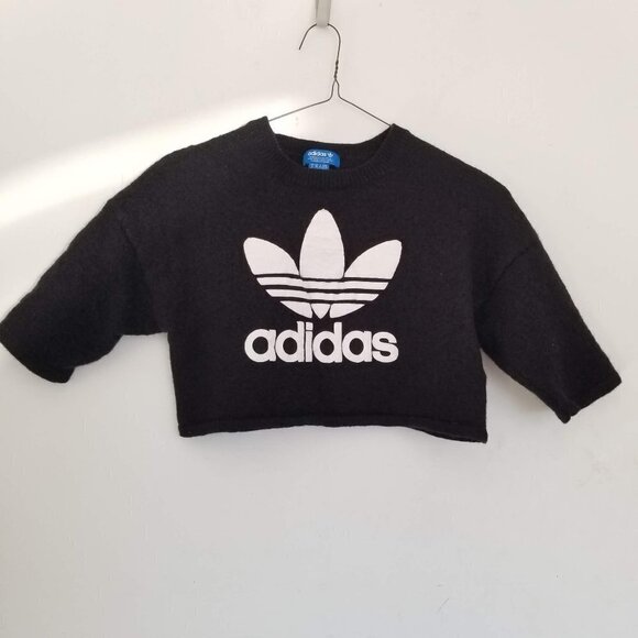 Adidas Logo Spell Out Wool Crop Top Size XS - Picture 5 of 9